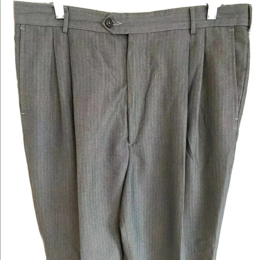 Chaps Ralph Lauren Trousers Striped Pleated 34x32